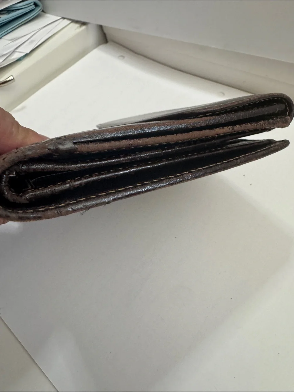 Fendi Brown Canvas Zucca FF Logo & Dark Brown Leather Wallet unisex men women